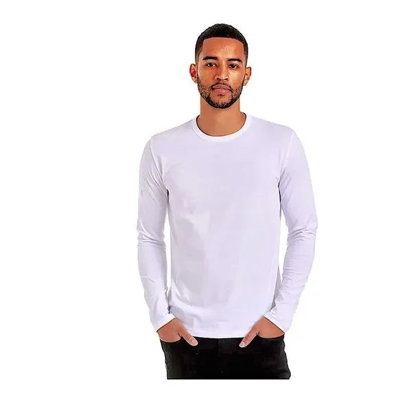 Mott & Bow Men’s ’Driggs’ Long-Sleeve Crewneck T-Shirt. Classic White. XL. New - Picture 1 of 10